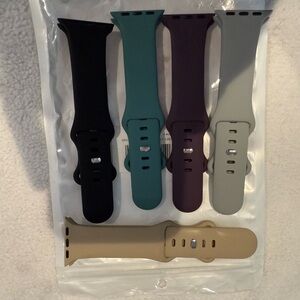 Smartwatch Band Set - Black, Teal, Purple, Gray, Tan